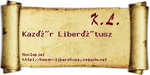 Kazár Liberátusz névjegykártya
